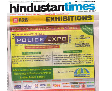 International Police Expo Media 2017 Advertisement on Hindustan Times